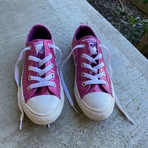 Girls Pink Glittery Converse sz 13